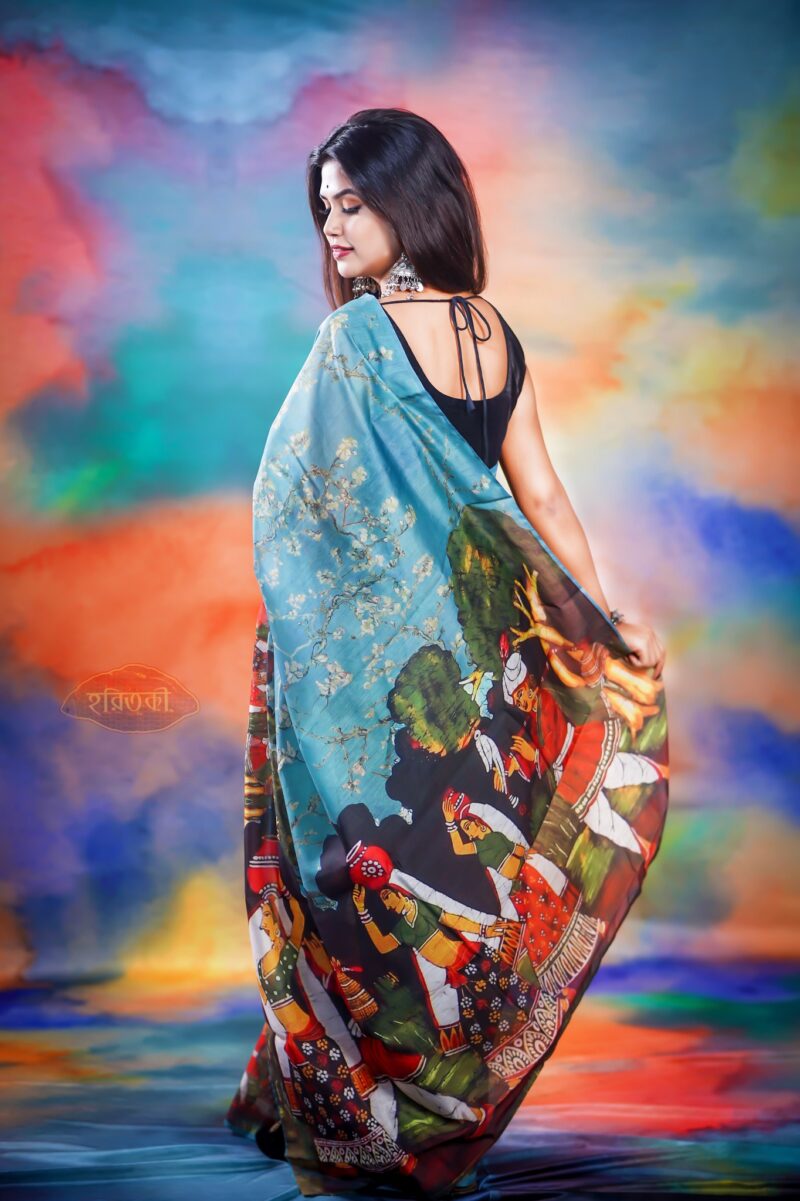 গ্রামের দৃশ্য শাড়ি