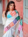 সাদা ওয়ারলি আর্ট শাড়ি