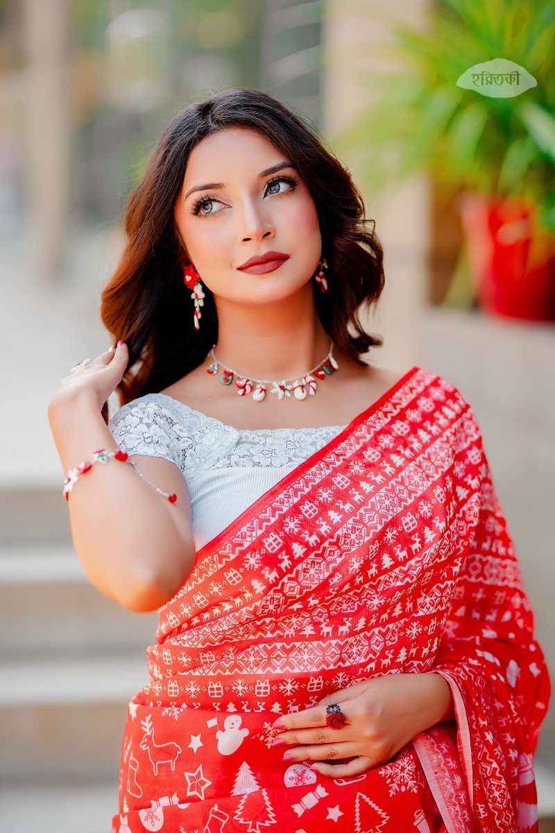 Christmas saree