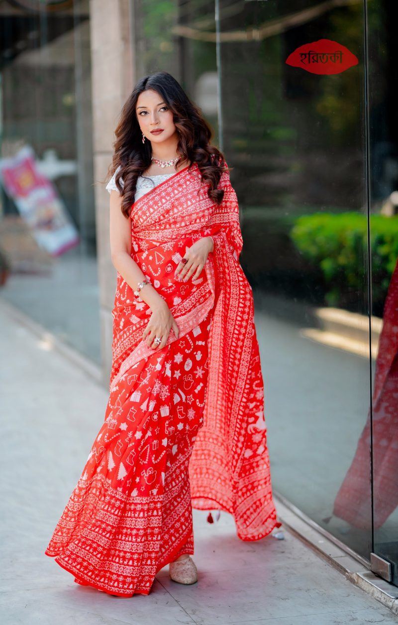 Christmas saree - Image 2